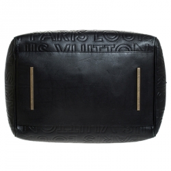 Pre Owned Louis Vuitton Black Monogram Paris Embossed Leather Limited Edition Speedy Cube 30 Bag