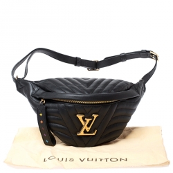 Pre Owned Louis Vuitton Black Leather New Wave Bumbag