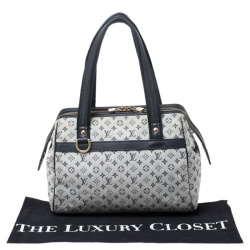 Pre Owned Louis Vuitton Navy Blue Monogram Mini Lin Josephine PM Bag