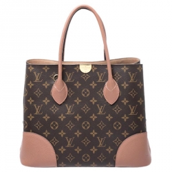 LOUIS VUITTON Flandrin Monogram Canvas Tote Shoulder Bag Brown