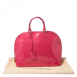 Pre Owned Louis Vuitton Rose Pop Monogram Vernis Alma GM Bag