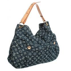 Pre Owned Louis Vuitton Monogram Blue Denim Daily GM Bag