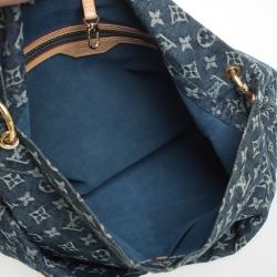 Pre Owned Louis Vuitton Monogram Blue Denim Daily GM Bag