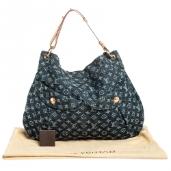 Pre Owned Louis Vuitton Monogram Blue Denim Daily GM Bag