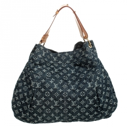 Pre Owned Louis Vuitton Monogram Blue Denim Daily GM Bag