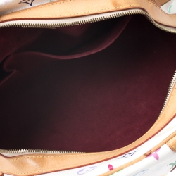 Pre Owned Louis Vuitton White Multicolor Monogram Canvas Claudia Bag