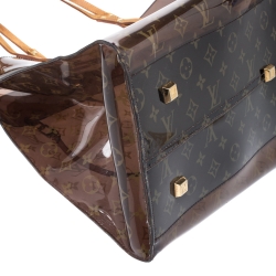 Pre Owned Louis Vuitton Sac Cabas Clear Translucent Monogram Ambre Gm Tote