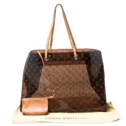 Pre Owned Louis Vuitton Sac Cabas Clear Translucent Monogram Ambre Gm Tote