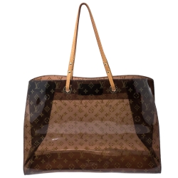 Pre Owned Louis Vuitton Sac Cabas Clear Translucent Monogram Ambre Gm Tote