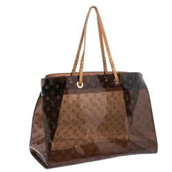 Pre Owned Louis Vuitton Sac Cabas Clear Translucent Monogram Ambre Gm Tote
