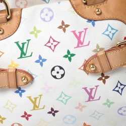 Pre Owned Louis Vuitton White Multicolore Monogram Canvas Claudia Bag