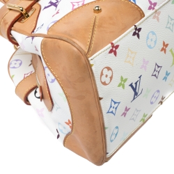 Pre Owned Louis Vuitton White Multicolore Monogram Canvas Claudia Bag
