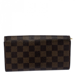 Louis Vuitton Damier Ebene Canvas Sarah Continental Wallet 