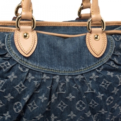 Pre Owned Louis Vuitton Blue Monogram Denim Neo Cabby MM Bag