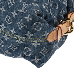 Pre Owned Louis Vuitton Blue Monogram Denim Neo Cabby MM Bag