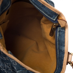 Pre Owned Louis Vuitton Blue Monogram Denim Neo Cabby MM Bag