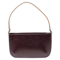 Pre Owned Louis Vuitton Burgundy Monogram Mat Fowler Bag