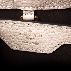 Pre Owned Louis Vuitton Galet Taurillon Leather and Python Capucines BB Bag