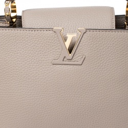 Pre Owned Louis Vuitton Galet Taurillon Leather and Python Capucines BB Bag