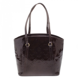 Pre Owned Louis Vuitton Amarante Monogram Vernis Avalon MM Bag