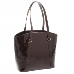Pre Owned Louis Vuitton Amarante Monogram Vernis Avalon MM Bag