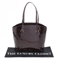Pre Owned Louis Vuitton Amarante Monogram Vernis Avalon MM Bag