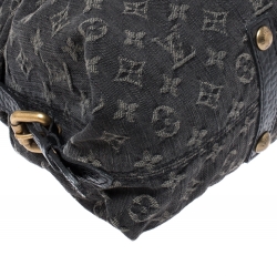 Pre Owned Louis Vuitton Black Monogram Denim Neo Cabby MM Bag
