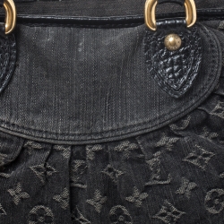 Pre Owned Louis Vuitton Black Monogram Denim Neo Cabby MM Bag
