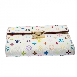 Louis Vuitton White Multicolor Monogram Canvas  Koala Compact Wallet