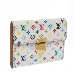 Louis Vuitton White Multicolor Monogram Canvas  Koala Compact Wallet