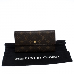 Louis Vuitton Monogram Canvas Sarah Continental Wallet 