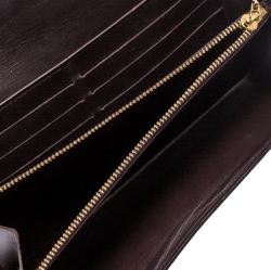 Pre Owned Louis Vuitton Amarante Vernis Monogram Sarah Continental Wallet 