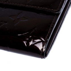 Pre Owned Louis Vuitton Amarante Vernis Monogram Sarah Continental Wallet 