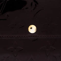 Pre Owned Louis Vuitton Amarante Vernis Monogram Sarah Continental Wallet 