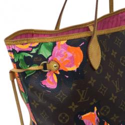 Louis Vuitton Brown Canvas Monogram Rose Neverfull Tote MM