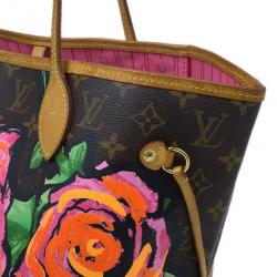 Louis Vuitton Brown Canvas Monogram Rose Neverfull Tote MM