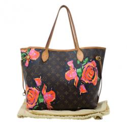 Louis Vuitton Brown Canvas Monogram Rose Neverfull Tote MM