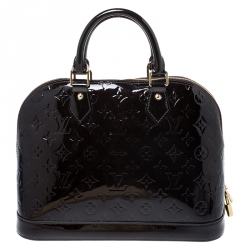 Pre Owned Louis Vuitton Amarante Monogram Vernis Leather Alma PM Bag