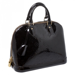 Pre Owned Louis Vuitton Amarante Monogram Vernis Leather Alma PM Bag