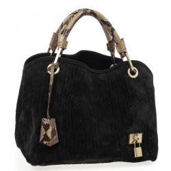 مملوكة مسبقًا Louis Vuitton Black Monogram Embossed Suede Limited Edition Whisper PM