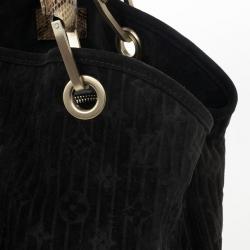 مملوكة مسبقًا Louis Vuitton Black Monogram Embossed Suede Limited Edition Whisper PM