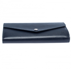 Louis Vuitton Blue Marine Epi Leather Sarah Wallet