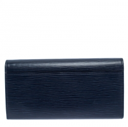 Louis Vuitton Blue Marine Epi Leather Sarah Wallet