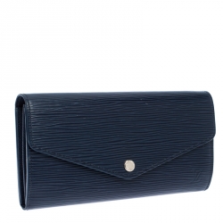 Louis Vuitton Blue Marine Epi Leather Sarah Wallet