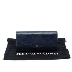 Louis Vuitton Blue Marine Epi Leather Sarah Wallet