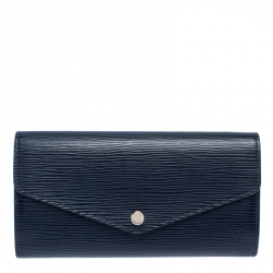 Louis Vuitton Blue Marine Epi Leather Sarah Wallet