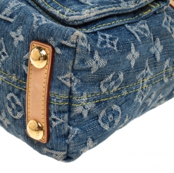 Pre Owned Louis Vuitton Blue Monogram Denim Baggy PM Bag