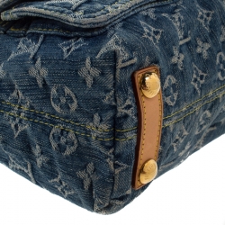 Pre Owned Louis Vuitton Blue Monogram Denim Baggy PM Bag
