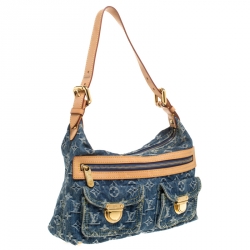 Pre Owned Louis Vuitton Blue Monogram Denim Baggy PM Bag