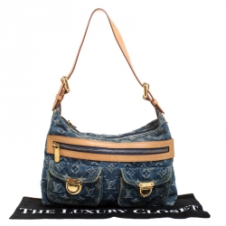 Pre Owned Louis Vuitton Blue Monogram Denim Baggy PM Bag